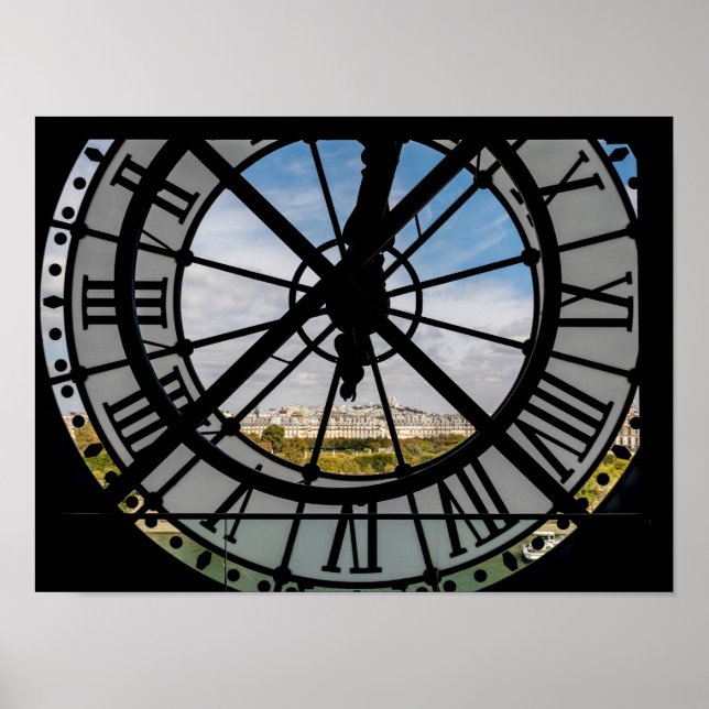 Gigantische Glasuhr im Musée d'Orsay - Paris Poster (Vorne)