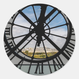 Gigantische Glasuhr im Musée d'Orsay - Paris Runder Aufkleber