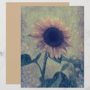 Gigantische Vintage Sonnenblume Gelbgrün