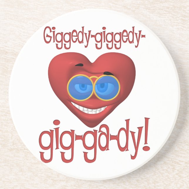 Giggedy Funny Valentine Getränkeuntersetzer (Vorne)