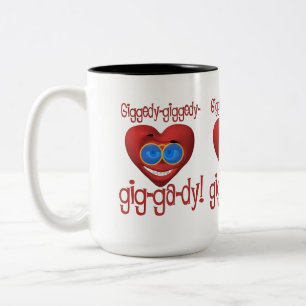 Giggedy Funny Valentine Zweifarbige Tasse
