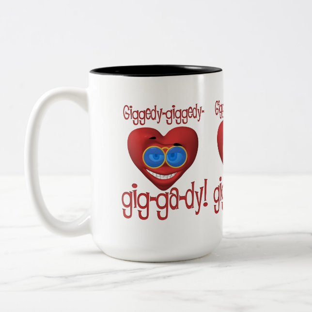 Giggedy Funny Valentine Zweifarbige Tasse (Links)