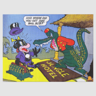 Giggle Crocodile Alligator Vintage Comicen Seidenpapier