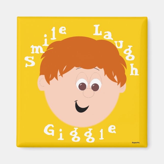 Giggle Faces Boy Redhead Magnet (Vorne)