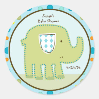 Giggle Gang Elephant Stickers/Cupcake Toppers Runder Aufkleber