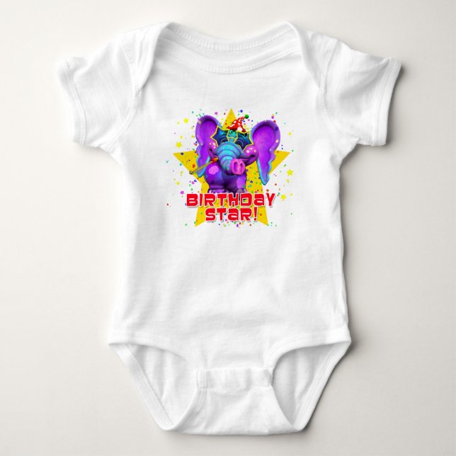 "GiggleBellies" Geburtstags-Stern! Baby Strampler (Vorderseite)