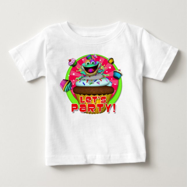 GiggleBellies Lasst uns Party machen! Baby T-shirt (Vorderseite)