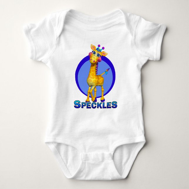 GiggleBellies sprenkelt die Giraffe Baby Strampler (Vorderseite)