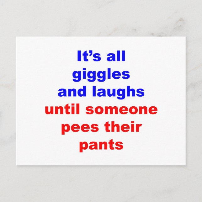 Giggles & Laughs Pees Pants Postkarte (Vorderseite)