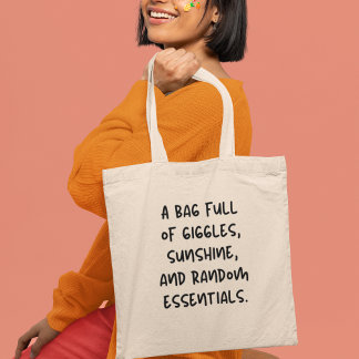Giggles Sunshine & Random Essentials Funny Modern Tragetasche