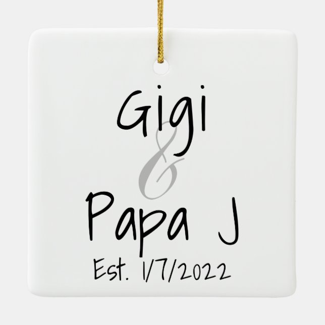 Gigi and Papa J Keramikornament (Rückseite)