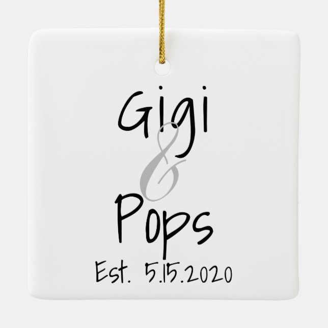 Gigi and Pops First Grandchild Ornament (Rückseite)
