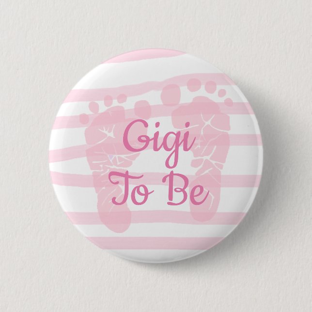 Gigi be Pink Girl Baby Duschknopf Button (Vorderseite)