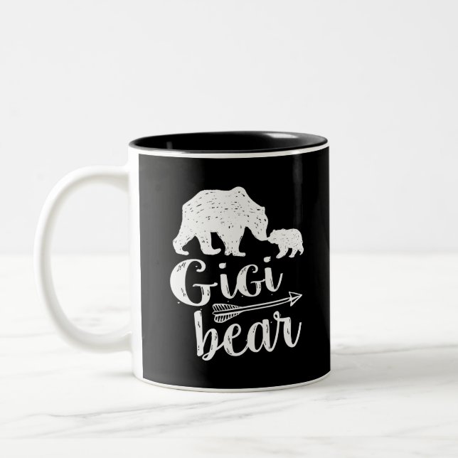 Gigi Bear Great Oma Gift Zweifarbige Tasse (Links)