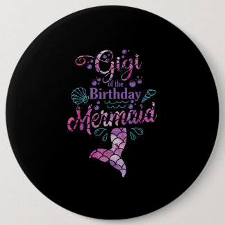 Gigi Birthday Mermaid Geburtstagspartei Meerjungfr Button