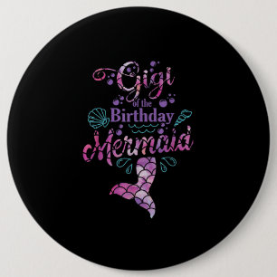 Gigi Birthday Mermaid Geburtstagspartei Mermaid Button