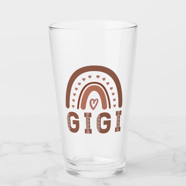 Gigi Boho Rainbow Niedlich Grandma Gift Glas (Vorderseite)