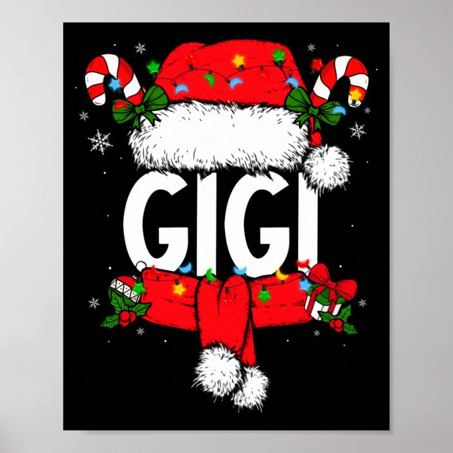 Gigi Christmas Pajama Santa Claus Family Matching  Poster (Vorne)