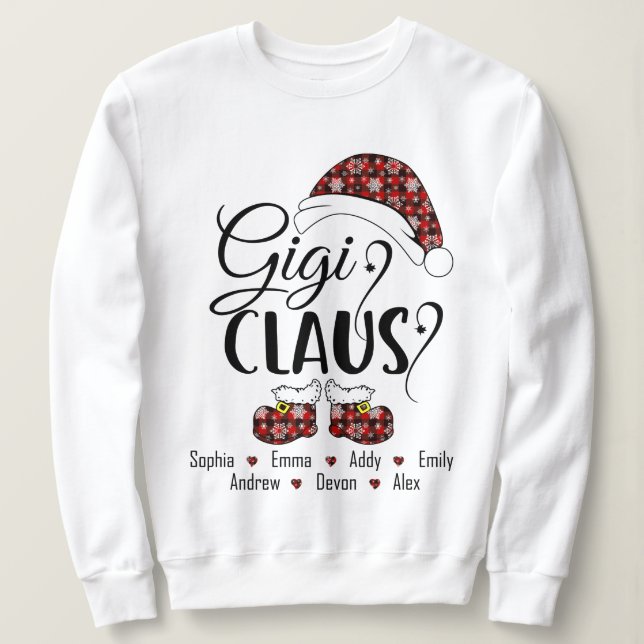 Gigi Claus Geschenk zu Weihnachten Sweatshirt (Design vorne)