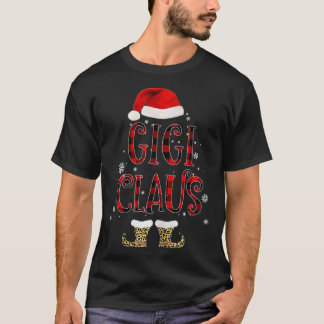 Gigi Claus Leopard Weihnachten Pajama Weihnachtsge T-Shirt