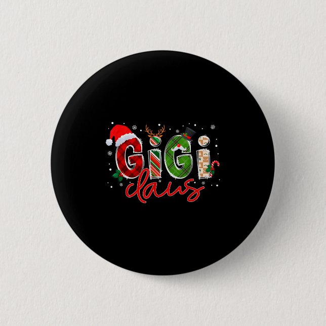 Gigi Claus Santa Claus Family Matching Christmas P Button (Vorderseite)