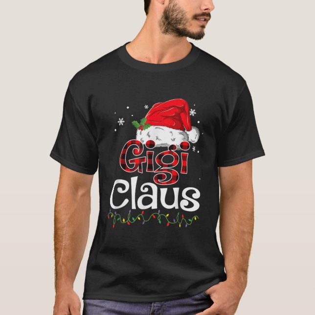 Gigi Claus Santa Funny Christmas Pajama Matching F T-Shirt (Vorderseite)