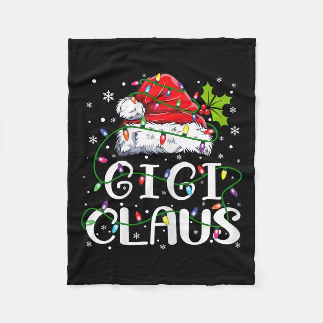Gigi Claus Weihnachts-Weihnachtsmannmütze Matching Fleecedecke (Vorderseite)
