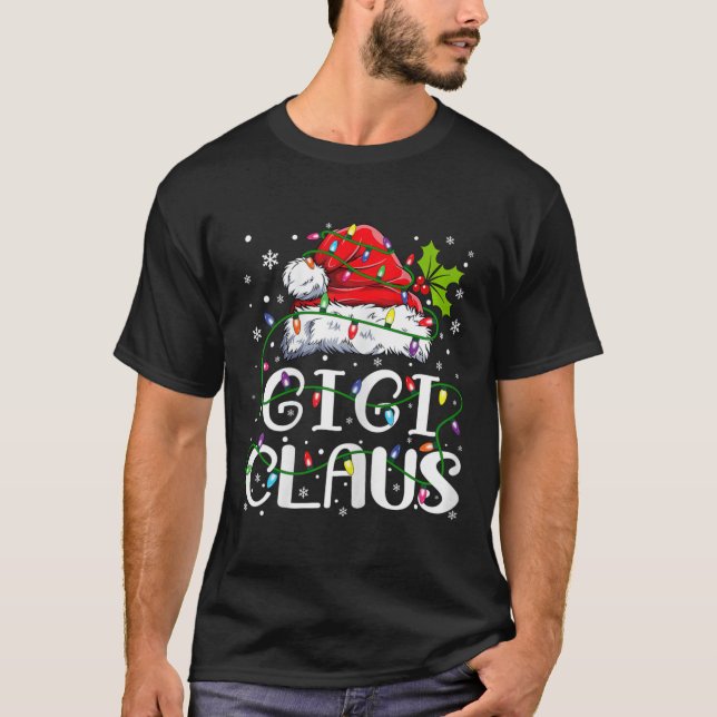Gigi Claus Weihnachts-Weihnachtsmannmütze Matching T-Shirt (Vorderseite)