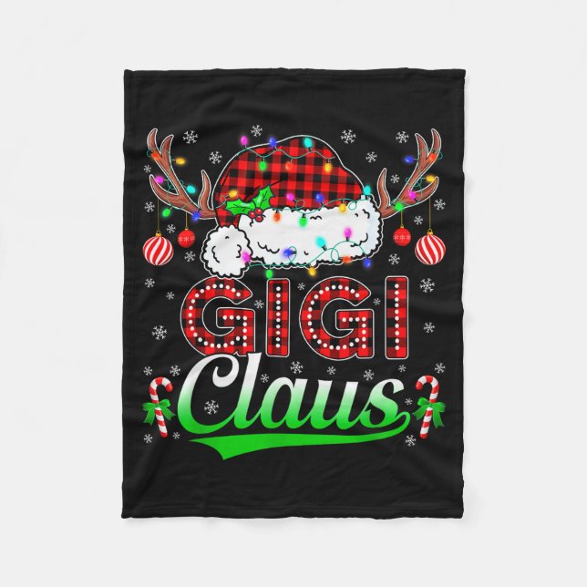 Gigi Claus Weihnachtslichter passende Familien-Wei Fleecedecke (Vorderseite)