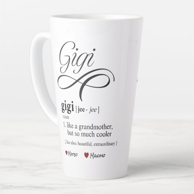 Gigi Definition Latte Tasse (Linke Ecke)