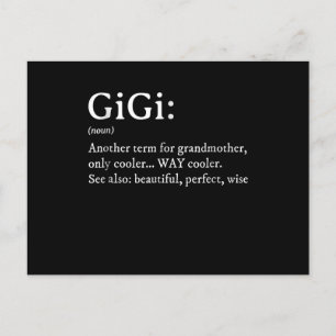 Gigi Definition T Frauen Gigi Geschenk Oma Geburts Einladungspostkarte