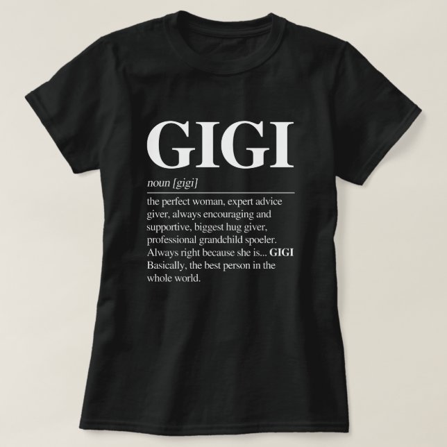 Gigi Definition TShirt Women Gigi Gift Oma (Design vorne)