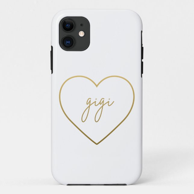 Gigi Elegante Golden Gradient Herzstück Case-Mate iPhone Hülle (Rückseite)