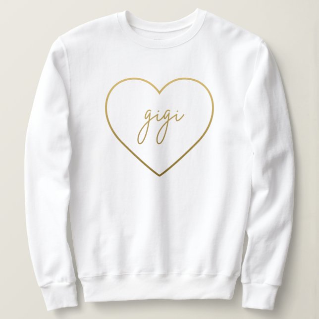 Gigi Elegante Golden Gradient Herzstück Sweatshirt (Design vorne)