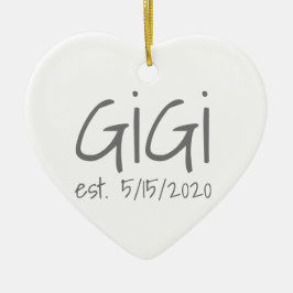 Gigi Established Date Keramik Ornament