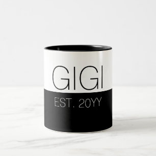 Gigi etabliert   Elegante Geschenke für Oma  Zweifarbige Tasse
