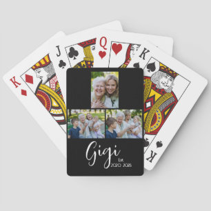 Gigi Etablierte Schrift Black 3 Foto Spielkarten