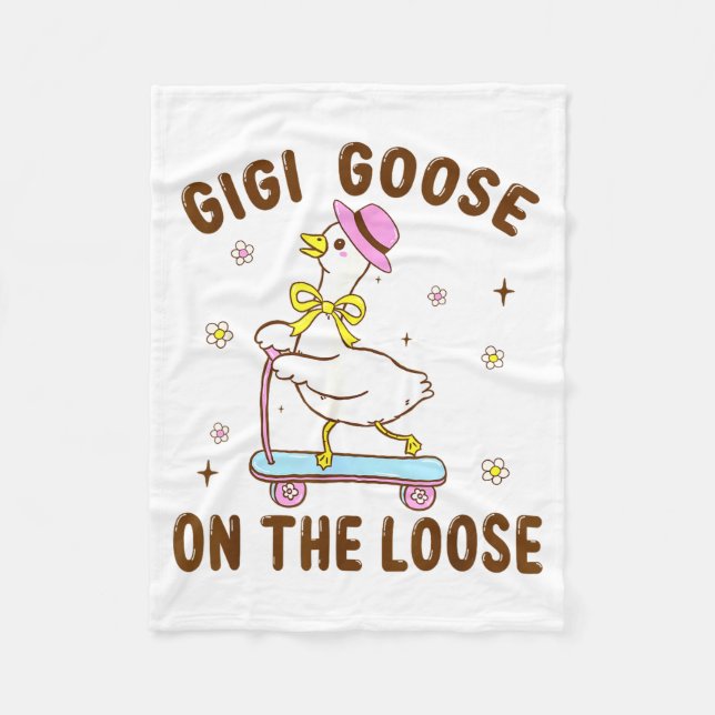 Gigi Goose On The Loose Funny Birthday Matching Fa Fleecedecke (Vorderseite)