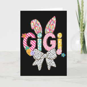 Gigi Hasenohren Bunte Ostern Florales Thema  Karte