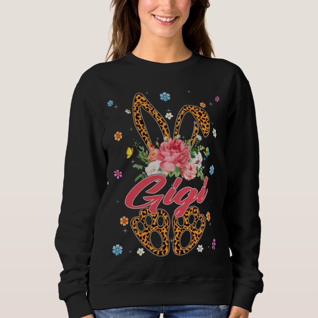 Gigi Leopard Bunny Matching Family Easter Day Part Sweatshirt (Vorderseite)