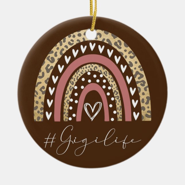 Gigi Life Oma Cheetah Leopard Frauen Weihnachten Keramik Ornament (Vorne)