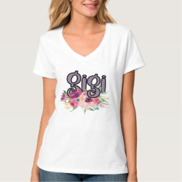 GiGi mit Aquarellfarben-Blume T-Shirt