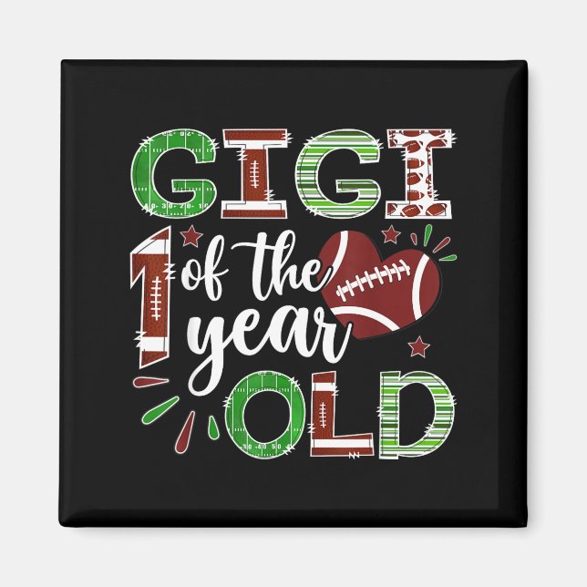 Gigi Of The 1 Year Old Football First Birthday Boy Magnet (Vorne)