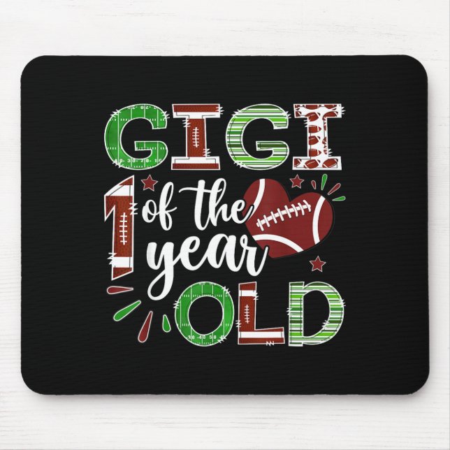 Gigi Of The 1 Year Old Football First Birthday Boy Mousepad (Vorne)