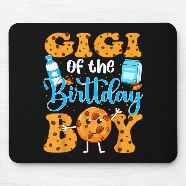 Gigi Of The Birthday Boy Milk And Cookies 1st Birt Mousepad (Vorne)