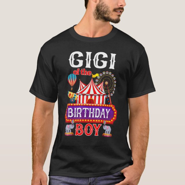 Gigi of the Birthday Boy Ringmaster Circus Thema C T-Shirt (Vorderseite)
