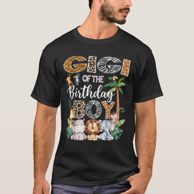 Gigi Of The Birthday Boy Safari Jungle Bday Party  T-Shirt (Vorderseite)