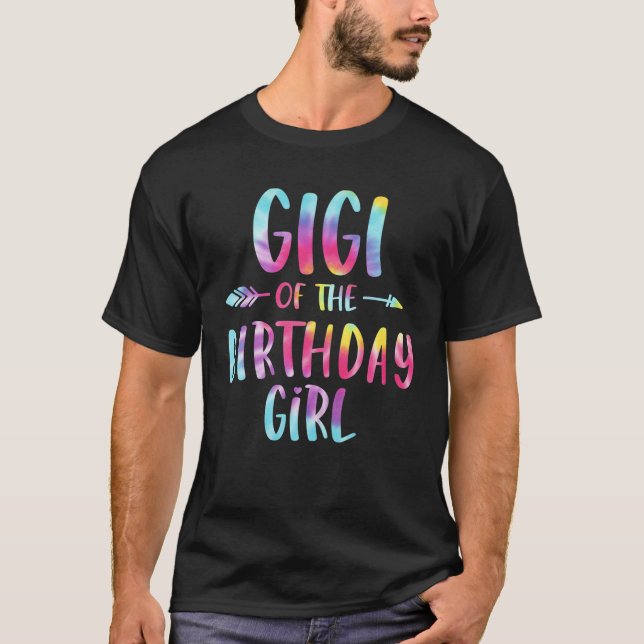 Gigi of the Birthday for Girl Gefärbte Krawatte Co T-Shirt (Vorderseite)