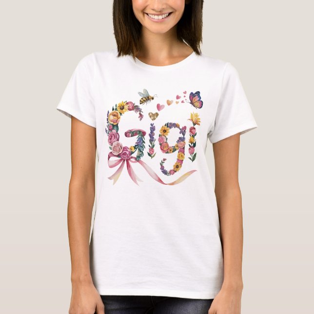Gigi Oma T - Shirt - T-Shirt für Blumenbezeichnung (Vorderseite)