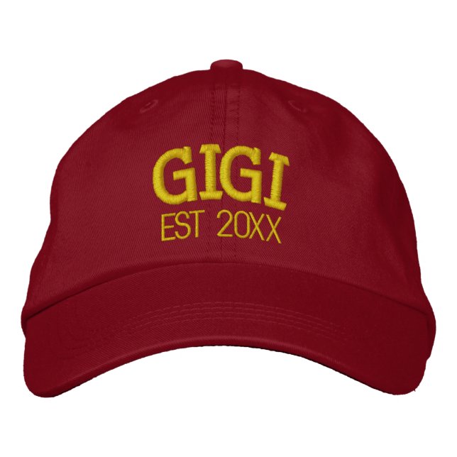 Gigi Personalized Grandma Gift Custom Text Bestickte Baseballkappe (Vorderseite)